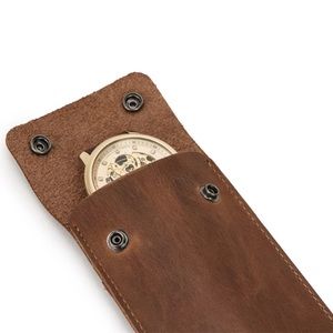 Genuine leather watch travel storage case.